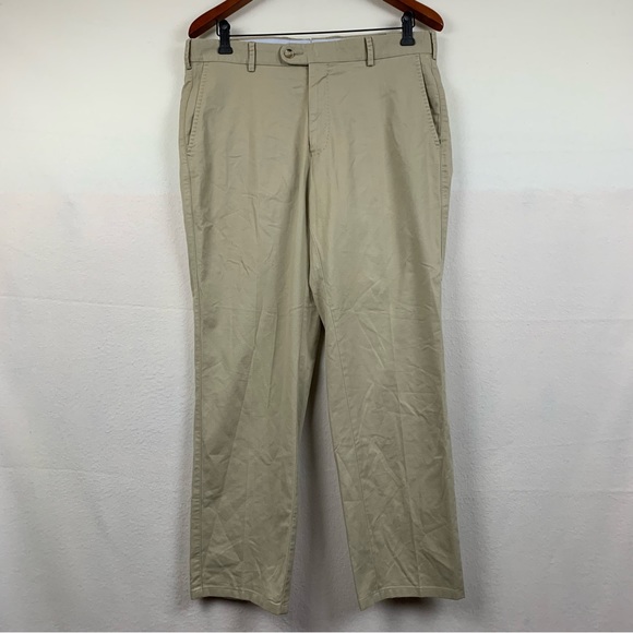 Peter Millar Pants‎ Mens 34x28 Soft Touch Twill Khaki Chino Golf Sport Active - Picture 1 of 7